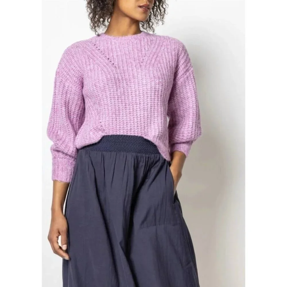 Lilla P Airspun Ribbed Pullover Sweater Freesia Pink Small. (HL166) - Picture 1 of 5